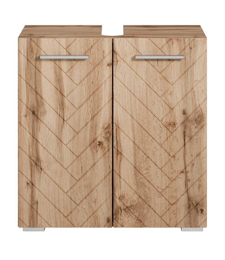 Wastafelkast Jupiter 60 x 30 x 60 cm - eiken - visgraat