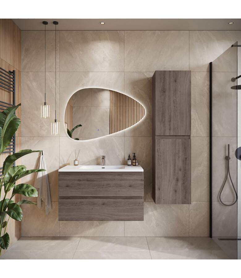 Badkamermeubel Angela 80cm - bruin eiken