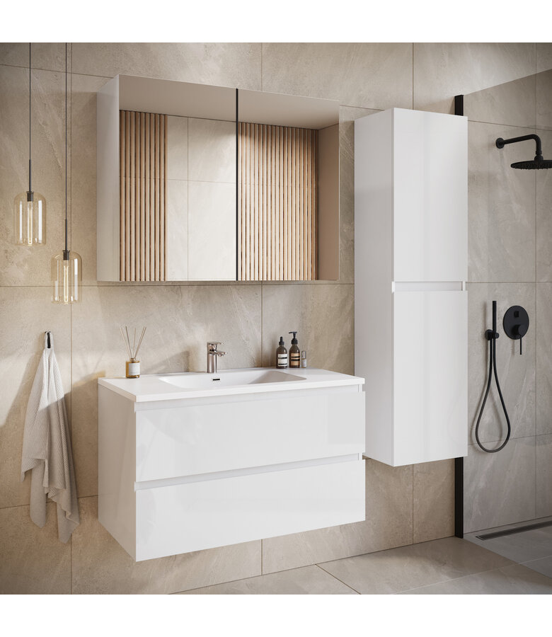 Badkamermeubel Angela 90cm - hoogglans wit