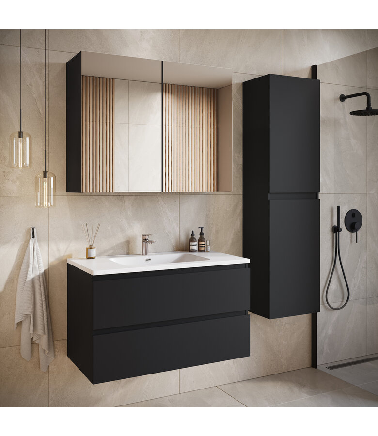Badkamermeubel Angela 90cm - mat zwart
