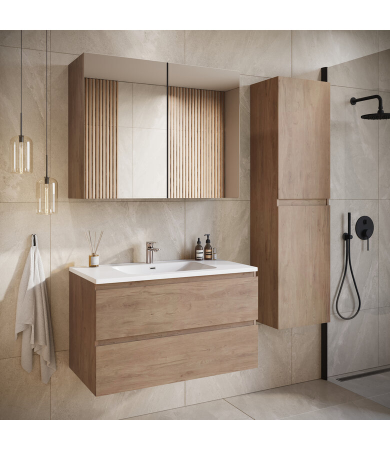 Badkamermeubel Angela 90cm - kastanje eiken