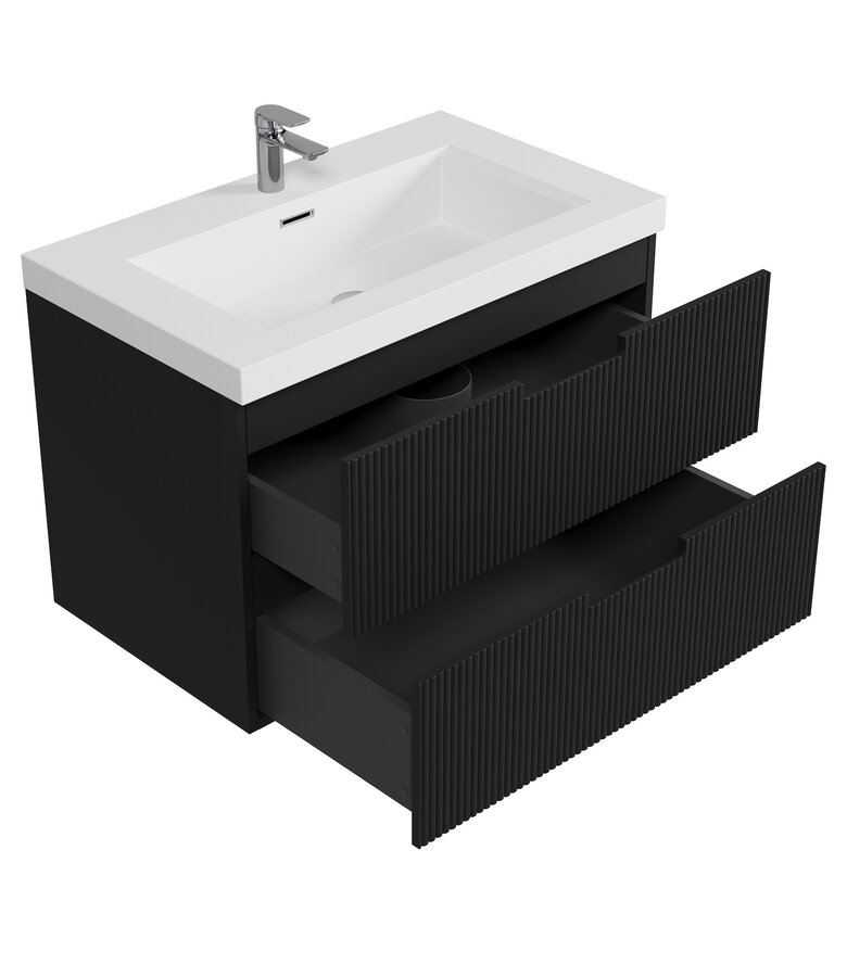 Badkamermeubel Thermis 80cm - mat zwart