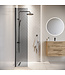 Douchewand Rizani 40 x 200 cm - rookglas - zwart - inloopdouche 8mm