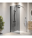 Douchewand Rizani 80 x 200 cm - rookglas - zwart - inloopdouche 8mm