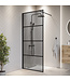 Douchewand Essos 90 x 200 cm - zwart - rookglas - inloopdouche 8mm