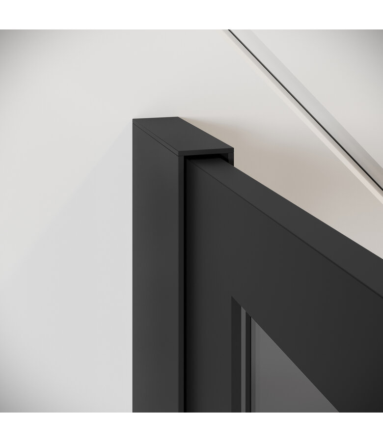 Douchewand Essos 90 x 200 cm - zwart - rookglas - inloopdouche 8mm