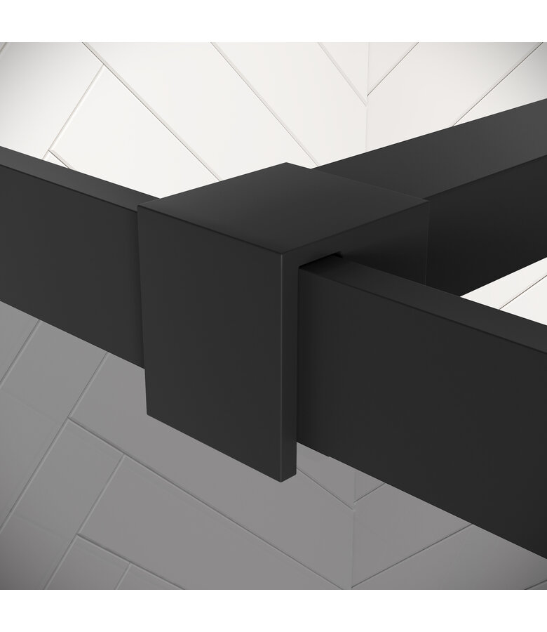 Douchewand Essos 140 x 200 cm - zwart - rookglas - inloopdouche 8mm