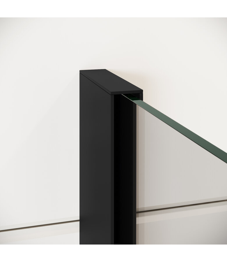 Douchewand Florida 50 x 200 cm - zwart - inloopdouche 8mm