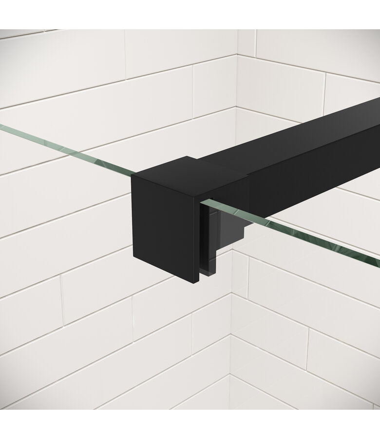 Douchewand Florida 90 x 200 cm - zwart - inloopdouche 8mm