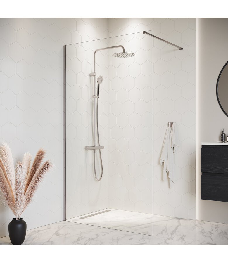 Douchewand Florida 100 x 200 cm - chroom - inloopdouche 8mm