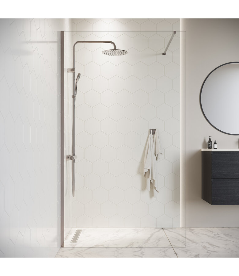 Douchewand Florida 100 x 200 cm - chroom - inloopdouche 8mm