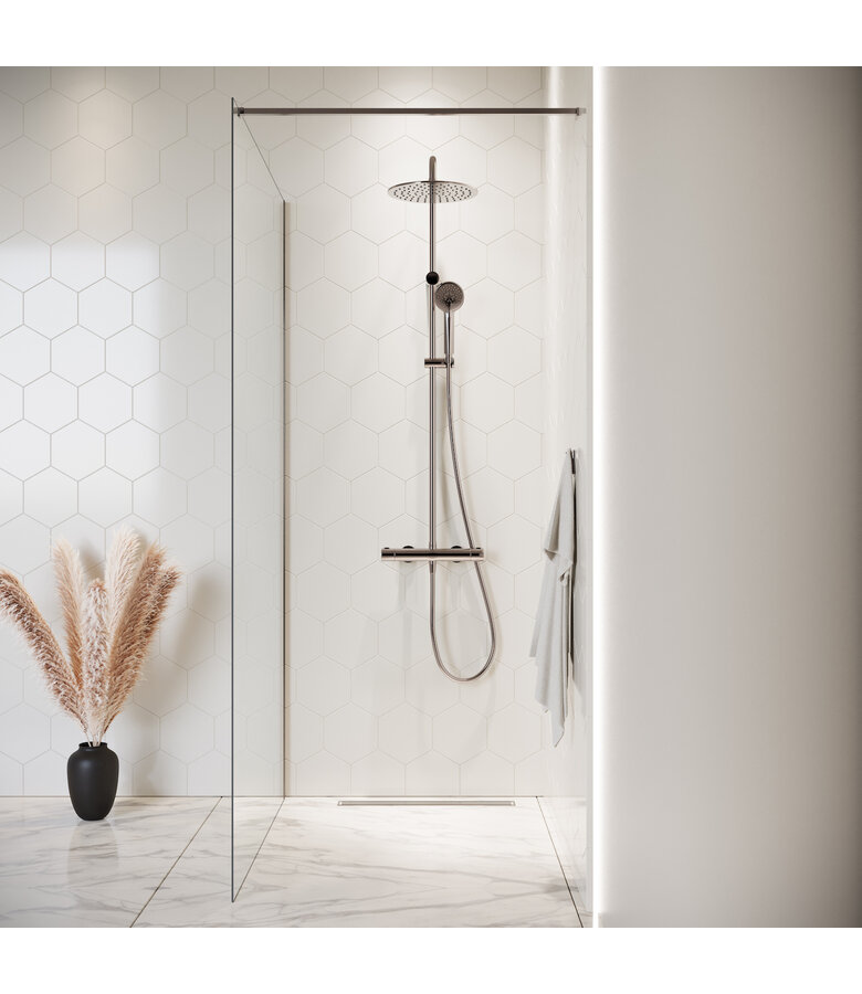 Douchewand Florida 100 x 200 cm - chroom - inloopdouche 8mm