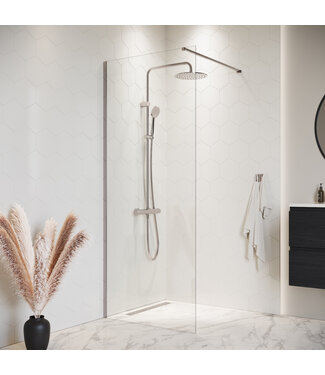 Douchewand Florida 70 x 200 cm - chroom - inloopdouche 8mm