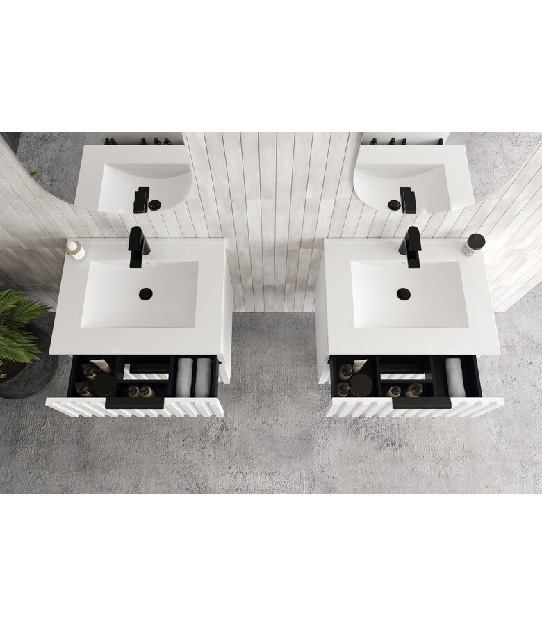 Badkamermeubel Fraser 60cm - wit - 2 lades