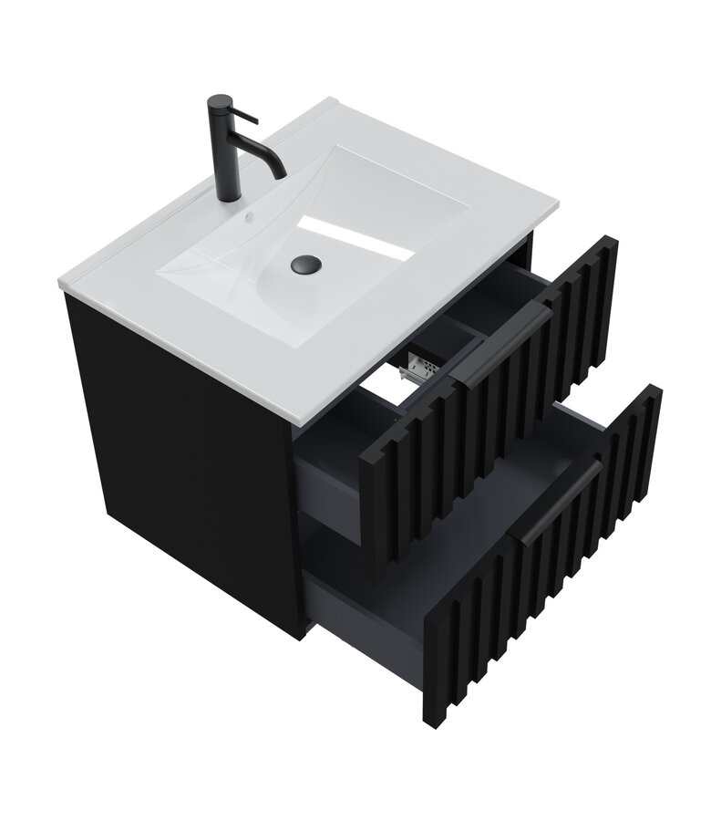 Badkamermeubel Fraser 60cm - zwart - 2 lades