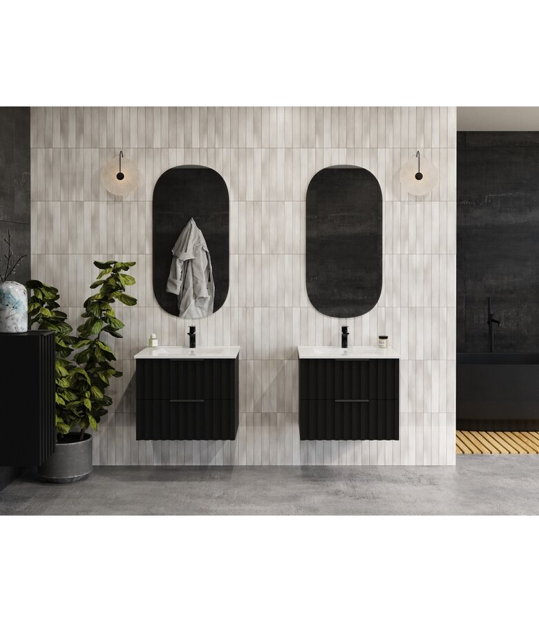 Badkamermeubel Fraser 60cm - zwart - 2 lades