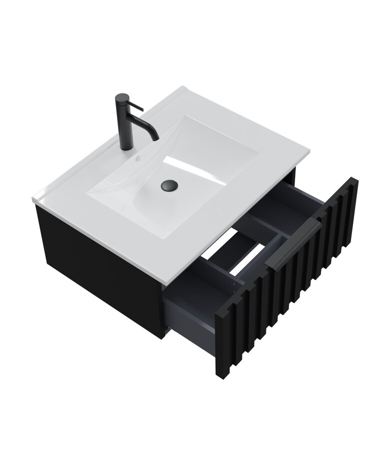 Badkamermeubel Fraser 60cm - zwart - 1 lade