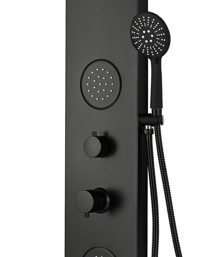 Douchepaneel Suva met mengkraan - Zwart aluminium