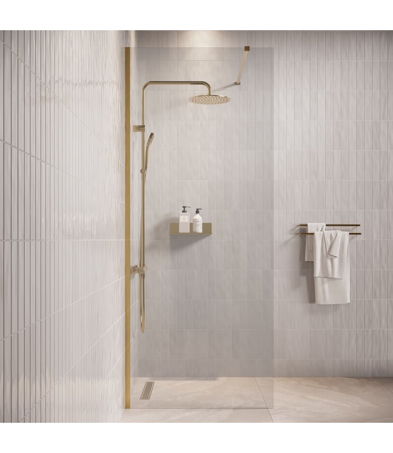 Douchewand Florida 50 x 200 cm - goud - inloopdouche 8mm