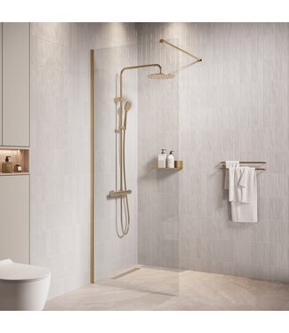 Douchewand Florida 50 x 200 cm - goud - inloopdouche 8mm