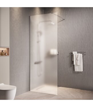 Douchewand Florida 60 x 200 cm - chroom - melkglas
