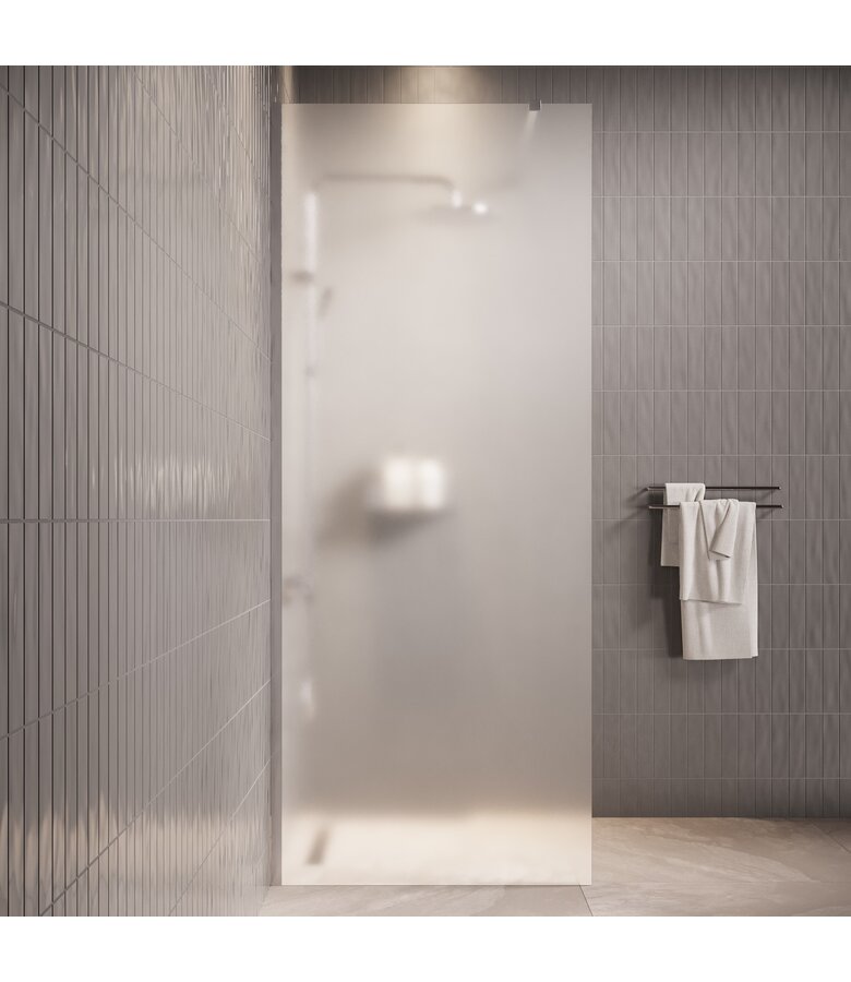 Douchewand Florida 80 x 200 cm - chroom - melkglas - inloopdouche 8mm