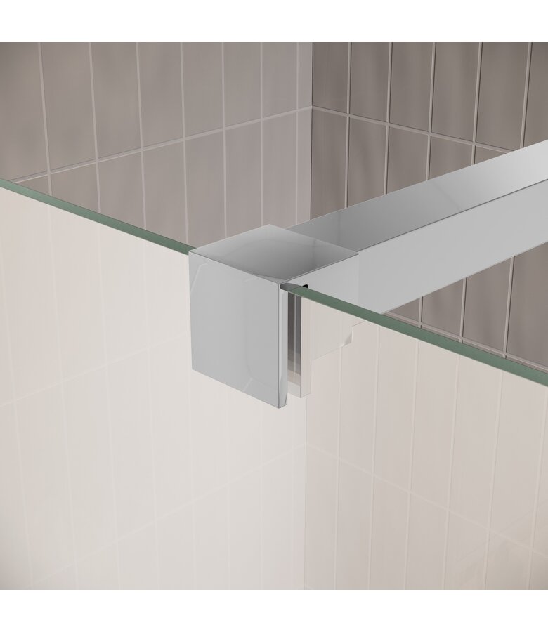 Douchewand Florida 70 x 200 cm - chroom - melkglas - inloopdouche 8mm