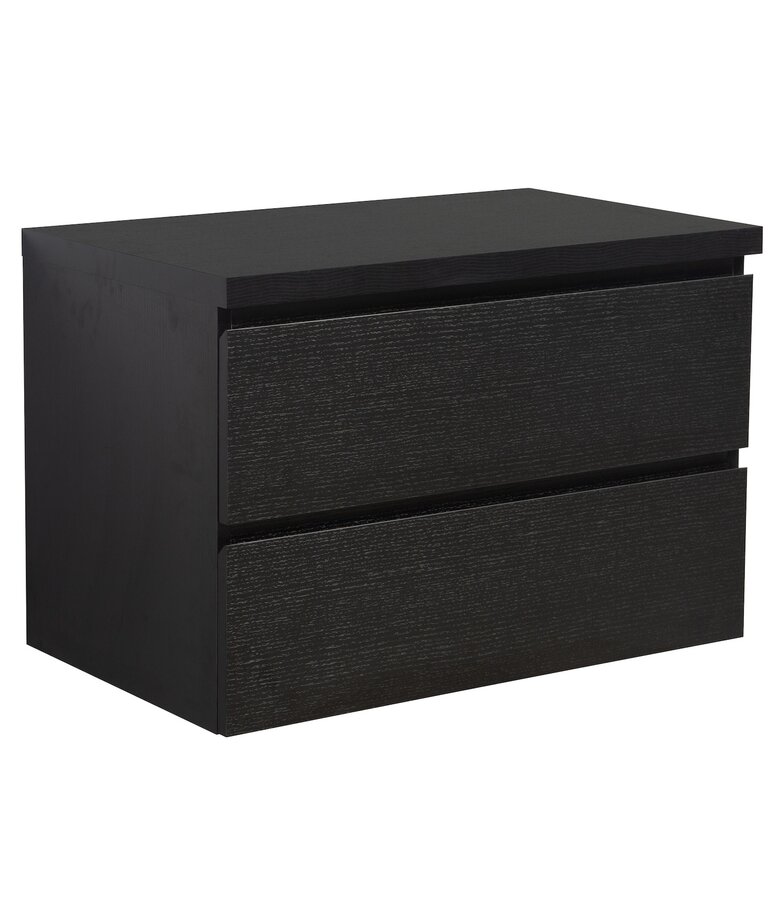 Bovenblad Angela 80 x 48 x 3,5 cm - zwart houtnerf