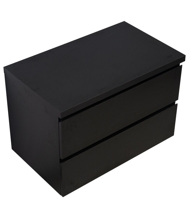 Bovenblad Angela 80 x 48 x 3,5 cm - zwart houtnerf