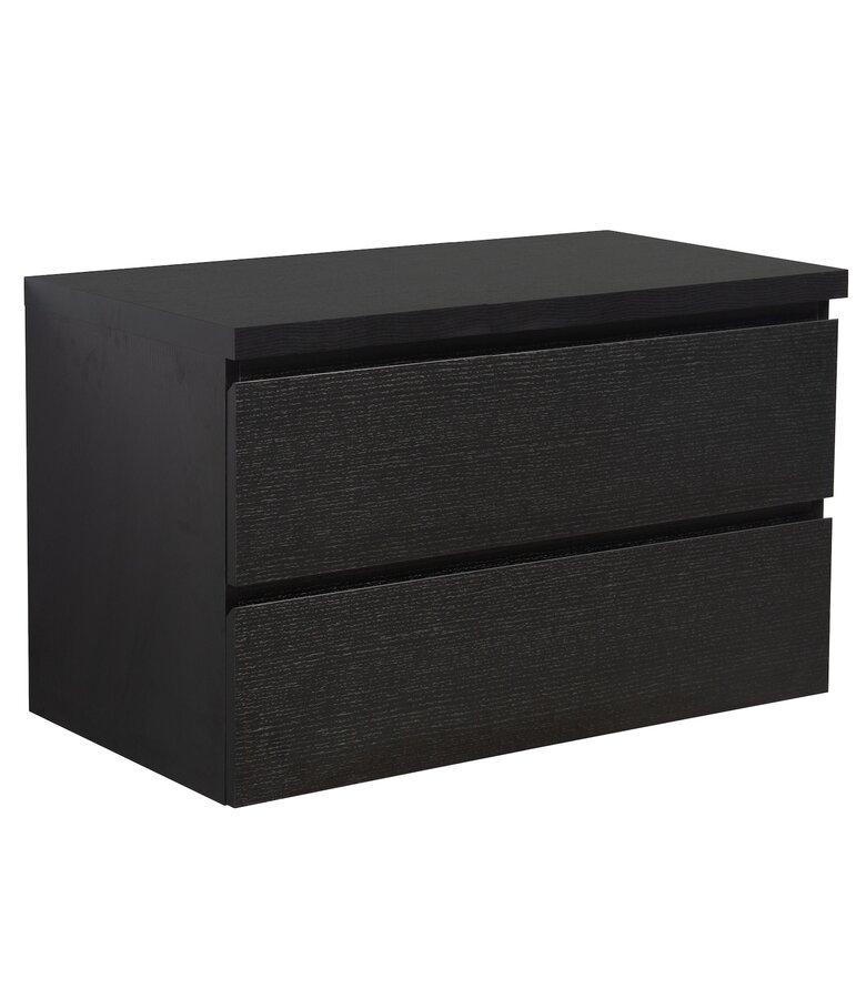 Bovenblad Angela 90 x 48 x 3,5 cm - zwart houtnerf