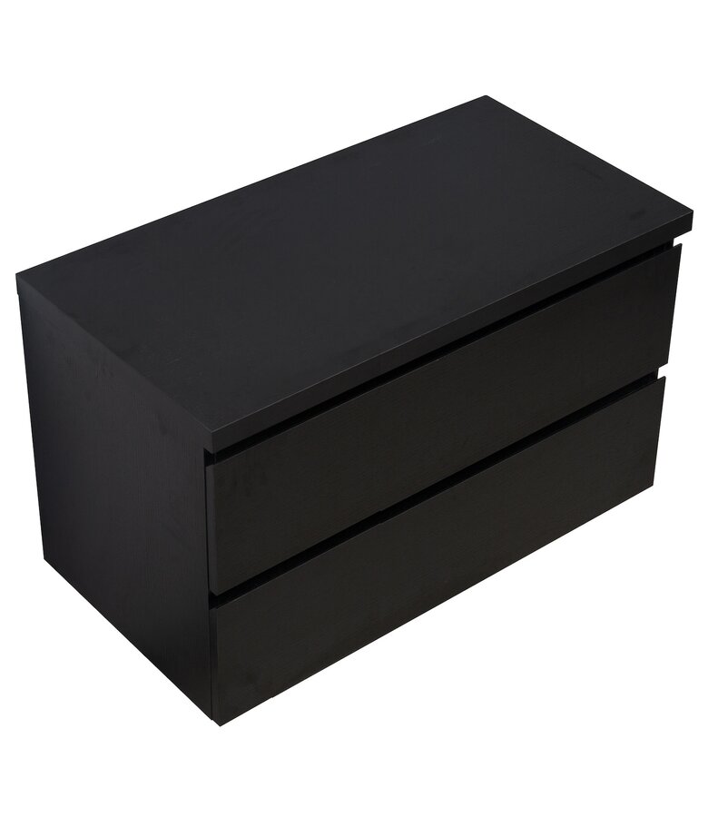 Bovenblad Angela 90 x 48 x 3,5 cm - zwart houtnerf