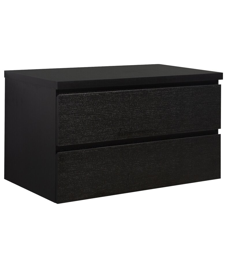 Bovenblad Angela 100 x 48 x 3,5 cm - zwart houtnerf