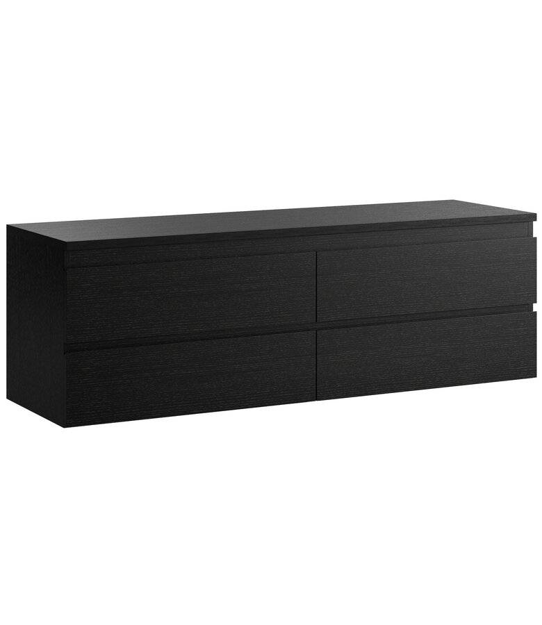 Bovenblad Angela 140 x 48 x 3,5 cm - zwart houtnerf