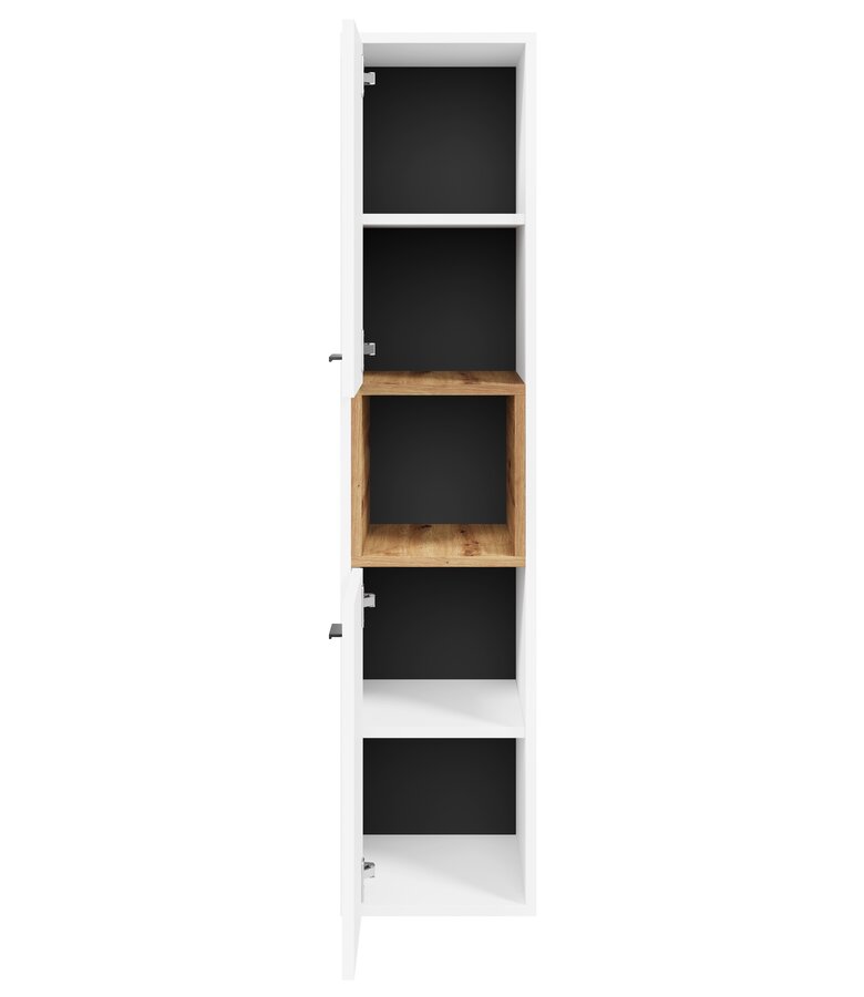 Badkamerkast Oliver 30 x 30 x 133 cm - wit met eiken