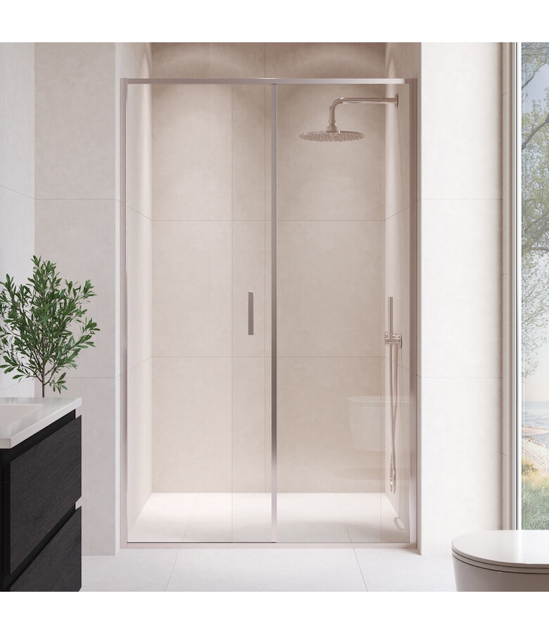 Douchewand Calgary 100 x 190 cm - chroom - met nano coating