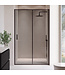 Douchewand Calgary 100 x 190 cm - zwart - rookglas - met nano coating