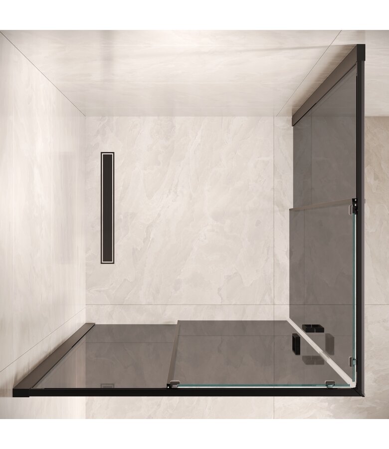 Douchecabine Dakota 90 x 90 x 190 cm - zwart - rookglas - nano coating