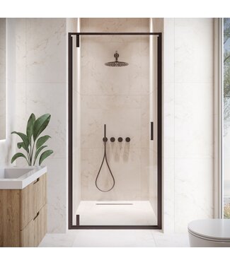 Douchewand Seattle 90 x 190 cm - zwart - douchedeur 6mm