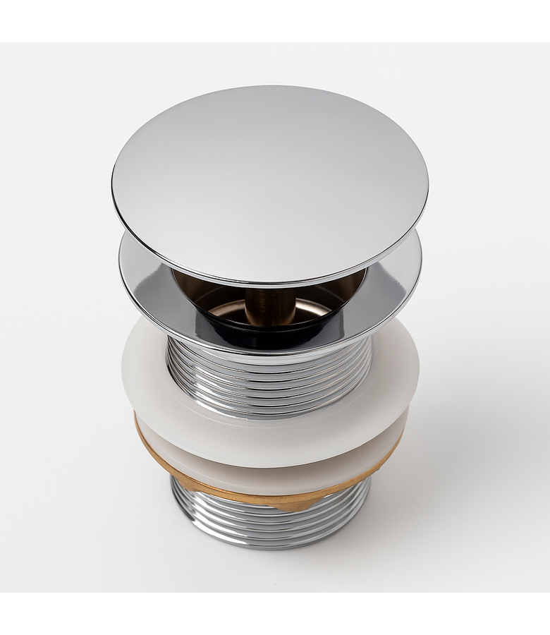 Afvoerplug groot - chroom - zonder overloop