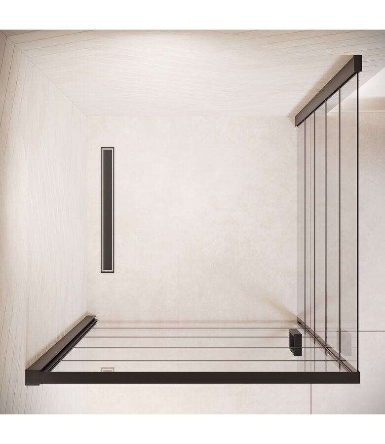 Douchecabine Alava 90 x 90 x 190 cm - zwart - met strepen - nano coating