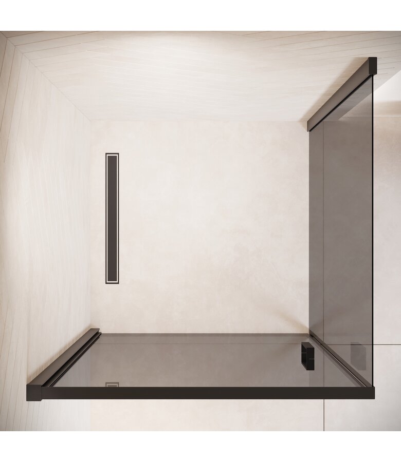 Douchecabine Alava 100 x 100 x 190 cm - zwart - met rookglas - nano coating