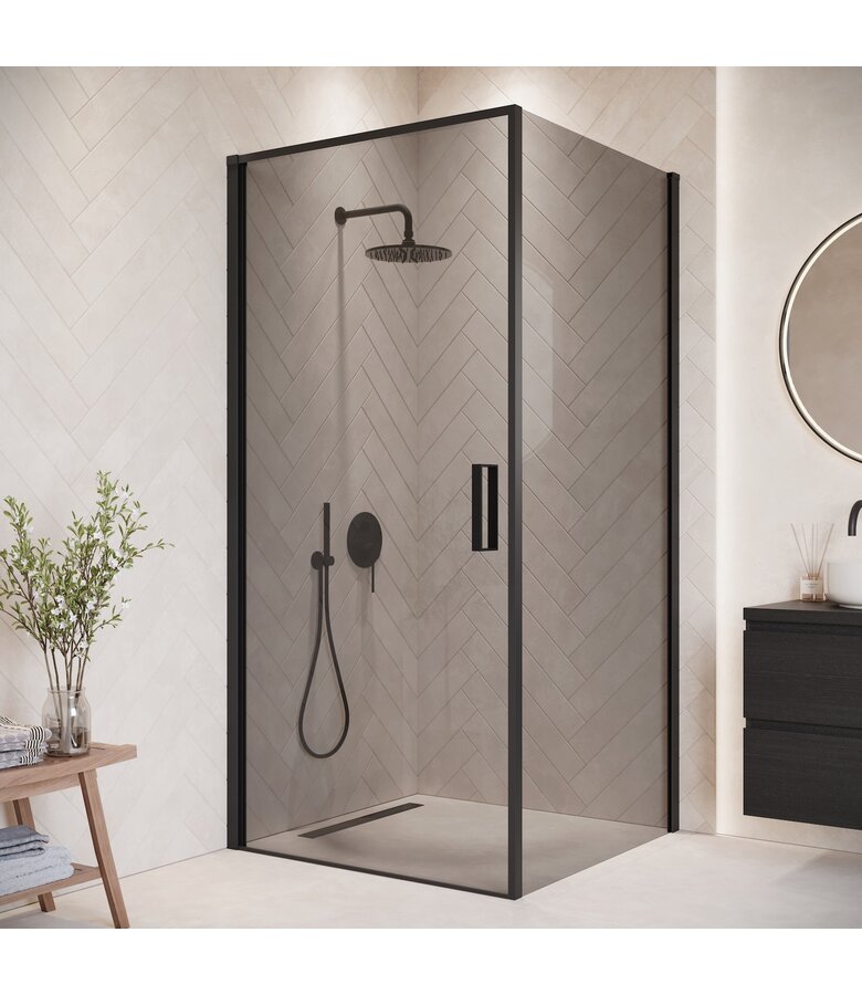 Douchecabine Alava 80 x 80 x 190 cm - zwart - rookglas met nano coating