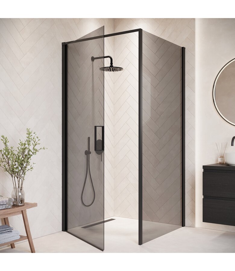 Douchecabine Alava 80 x 80 x 190 cm - zwart - rookglas met nano coating