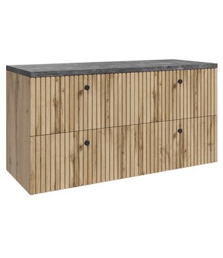 Wastafelkast Saros 120cm - eiken - met bovenblad