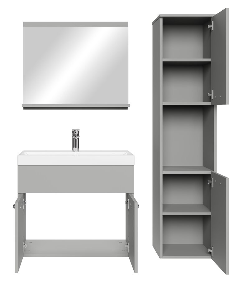 Badkamermeubel Montreal 60cm complete set - mat grijs