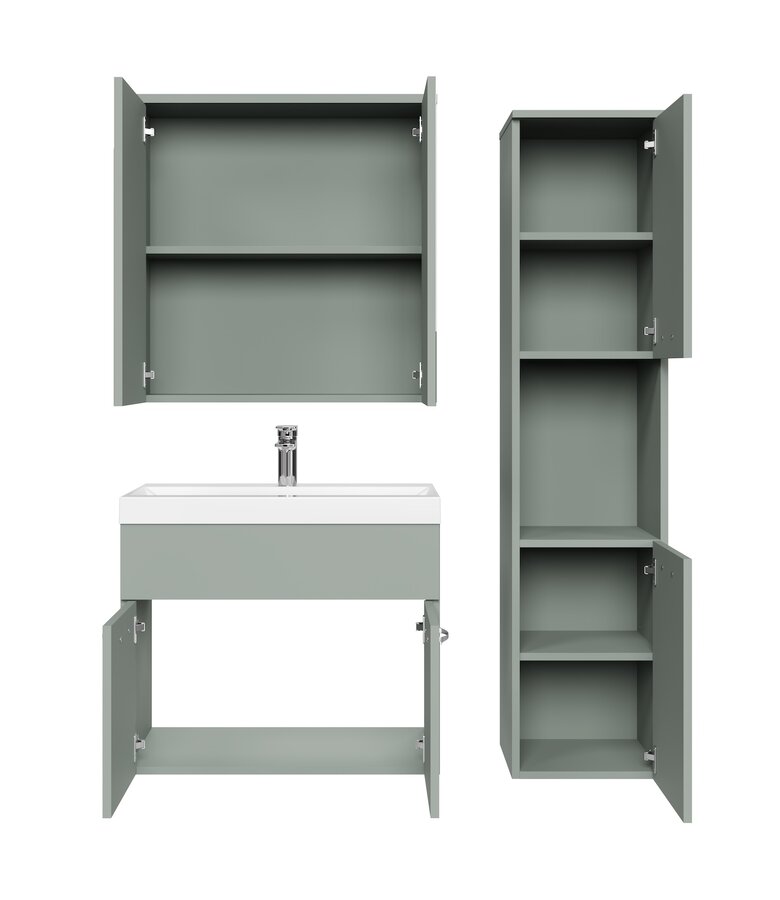 Badkamermeubel Montreal 60cm complete set met spiegelkast - mat groen