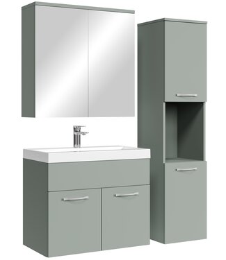 Badkamermeubel Montreal 60cm complete set met spiegelkast - mat groen