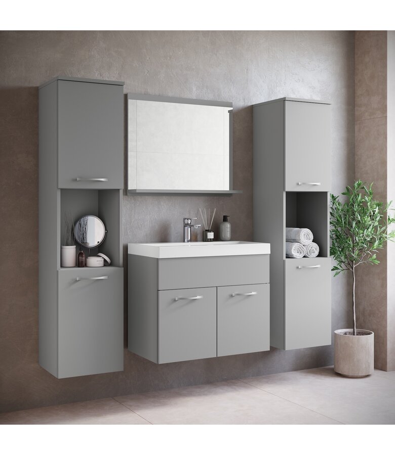 Badkamermeubel Montreal XL 60cm complete set - mat grijs