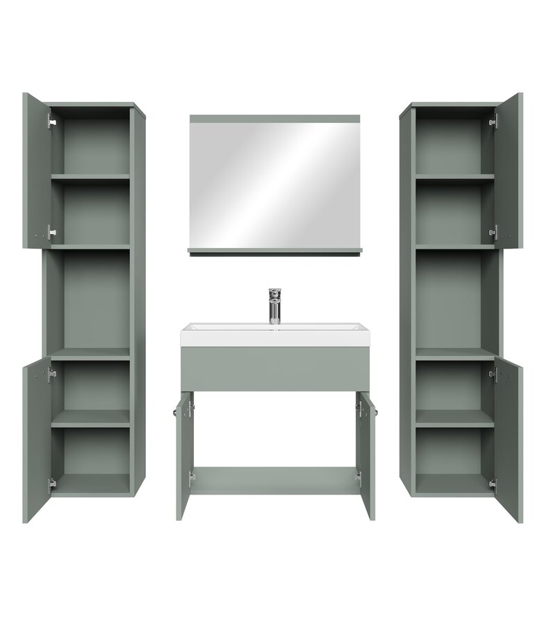 Badkamermeubel Montreal XL 60cm complete set - mat groen