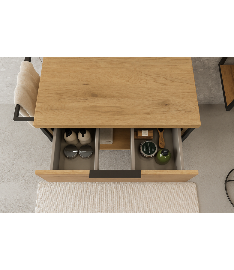 Wastafelkast Kobe 80 x 46 x 85 cm - eiken